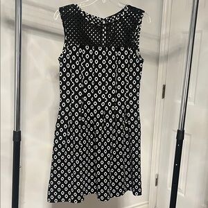 Chic Black and White Geometric Mini Dress